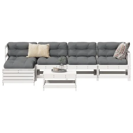 Garden sofa set 6 pieces solid white pine wood by vidaXL, Garden sets - Ref: Foro24-3250925, Price: 419,79 €, Discount: %