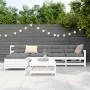 Gartensofa-Set 6-teilig aus massivem weißem Kiefernholz von vidaXL, Gartensets - Ref: Foro24-3250925, Preis: 419,79 €, Rabatt: %