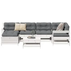 Garden sofa set 7 pieces solid white pine wood by vidaXL, Garden sets - Ref: Foro24-3250933, Price: 477,90 €, Discount: %