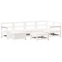 Gartensofa-Set 7-teilig aus massivem weißem Kiefernholz von vidaXL, Gartensets - Ref: Foro24-3250933, Preis: 484,47 €, Rabatt: %