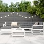 Gartensofa-Set 7-teilig aus massivem weißem Kiefernholz von vidaXL, Gartensets - Ref: Foro24-3250933, Preis: 484,47 €, Rabatt: %