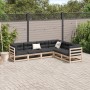 Gartensofa-Set 6-teilig aus massivem Kiefernholz von vidaXL, Gartensets - Ref: Foro24-3299452, Preis: 344,47 €, Rabatt: %