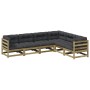 6-teilige Gartensofagarnitur mit Kissen aus imprägniertem Kiefernholz von vidaXL, Gartensets - Ref: Foro24-3299459, Preis: 62...