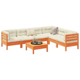 7-piece garden sofa set with wax-brown pine wood cushions by vidaXL, Garden sets - Ref: Foro24-3299471, Price: 572,20 €, Disc...