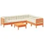 7-piece garden sofa set with wax-brown pine wood cushions by vidaXL, Garden sets - Ref: Foro24-3299471, Price: 572,20 €, Disc...