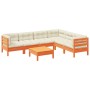 7-teilige Gartensofagarnitur mit wachsbraunen Kissen aus Kiefernholz von vidaXL, Gartensets - Ref: Foro24-3299471, Preis: 587...