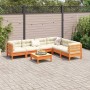 7-teilige Gartensofagarnitur mit wachsbraunen Kissen aus Kiefernholz von vidaXL, Gartensets - Ref: Foro24-3299471, Preis: 587...