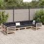 7-piece garden sofa set with solid pine wood cushions by vidaXL, Garden sets - Ref: Foro24-3299618, Price: 680,25 €, Discount: %