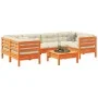 Gartensofa-Set, 7-teilig, mit Kissen, aus braun gewachstem Kiefernholz. von vidaXL, Gartensets - Ref: Foro24-3299316, Preis: ...