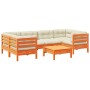Set de sofás jardín 7 pzas con cojines madera pino marrón cera by vidaXL, Garden sets - Ref: Foro24-3299316, Price: 584,70 €,...