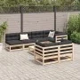 Gartensofa-Set 8-teilig aus massivem Kiefernholz von vidaXL, Gartensets - Ref: Foro24-3299342, Preis: 427,64 €, Rabatt: %