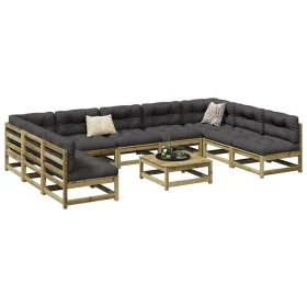 Gartensofa-Set 10-teilig aus imprägniertem Kiefernholz von vidaXL, Gartensets - Ref: Foro24-3299595, Preis: 554,70 €, Rabatt: %
