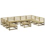 Juego de sofás de jardín 10 pzas madera de pino impregnada de vidaXL, Conjuntos de jardín - Ref: Foro24-3299595, Precio: 561,...