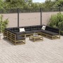 Juego de sofás de jardín 10 pzas madera de pino impregnada de vidaXL, Conjuntos de jardín - Ref: Foro24-3299595, Precio: 561,...
