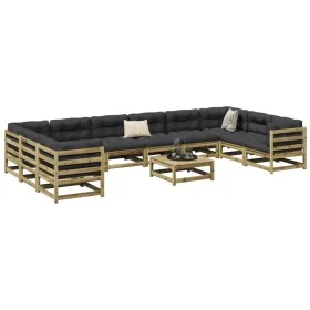 Gartensofa-Set 11-teilig aus imprägniertem Kiefernholz von vidaXL, Gartensets - Ref: Foro24-3299647, Preis: 638,08 €, Rabatt: %