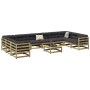 Gartensofa-Set 11-teilig aus imprägniertem Kiefernholz von vidaXL, Gartensets - Ref: Foro24-3299647, Preis: 646,55 €, Rabatt: %