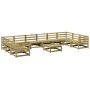 Gartensofa-Set 11-teilig aus imprägniertem Kiefernholz von vidaXL, Gartensets - Ref: Foro24-3299647, Preis: 638,03 €, Rabatt: %