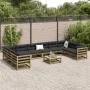 Juego de sofás de jardín 11 pzas madera de pino impregnada de vidaXL, Conjuntos de jardín - Ref: Foro24-3299647, Precio: 638,...