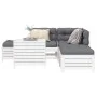 Gartensofa-Set 6-teilig aus massivem weißem Kiefernholz von vidaXL, Gartensets - Ref: Foro24-3250705, Preis: 451,02 €, Rabatt: %
