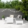Gartensofa-Set 6-teilig aus massivem weißem Kiefernholz von vidaXL, Gartensets - Ref: Foro24-3250705, Preis: 451,02 €, Rabatt: %