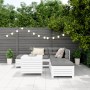 Gartensofa-Set 6-teilig aus massivem weißem Kiefernholz von vidaXL, Gartensets - Ref: Foro24-3250705, Preis: 465,92 €, Rabatt: %