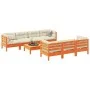 8-piece garden sofa set with wax-brown pine wood cushions by vidaXL, Garden sets - Ref: Foro24-3299328, Price: 670,81 €, Disc...