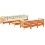 8-piece garden sofa set with wax-brown pine wood cushions by vidaXL, Garden sets - Ref: Foro24-3299328, Price: 670,81 €, Disc...