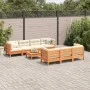 8-piece garden sofa set with wax-brown pine wood cushions by vidaXL, Garden sets - Ref: Foro24-3299328, Price: 670,81 €, Disc...
