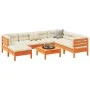 8-piece garden sofa set with wax-brown pine wood cushions by vidaXL, Garden sets - Ref: Foro24-3299560, Price: 657,27 €, Disc...