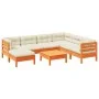 8-piece garden sofa set with wax-brown pine wood cushions by vidaXL, Garden sets - Ref: Foro24-3299560, Price: 657,27 €, Disc...