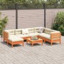 8-piece garden sofa set with wax-brown pine wood cushions by vidaXL, Garden sets - Ref: Foro24-3299560, Price: 682,52 €, Disc...