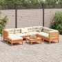 8-piece garden sofa set with wax-brown pine wood cushions by vidaXL, Garden sets - Ref: Foro24-3299560, Price: 657,27 €, Disc...