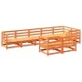 Gartensofa-Set 8-teilig aus massivem Kiefernholz, wachsbraun von vidaXL, Gartensets - Ref: Foro24-3299501, Preis: 524,55 €, R...