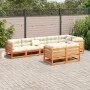 Gartensofa-Set 8-teilig aus massivem Kiefernholz, wachsbraun von vidaXL, Gartensets - Ref: Foro24-3299501, Preis: 524,55 €, R...