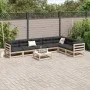 8-piece garden sofa set with solid pine wood cushions by vidaXL, Garden sets - Ref: Foro24-3299478, Price: 716,25 €, Discount: %