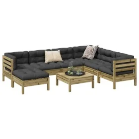 8-piece garden sofa set with impregnated pine wood cushions by vidaXL, Garden sets - Ref: Foro24-3299562, Price: 623,04 €, Di...