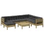 8-piece garden sofa set with impregnated pine wood cushions by vidaXL, Garden sets - Ref: Foro24-3299562, Price: 650,51 €, Di...