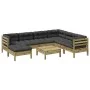 8-piece garden sofa set with impregnated pine wood cushions by vidaXL, Garden sets - Ref: Foro24-3299562, Price: 623,04 €, Di...
