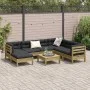 8-piece garden sofa set with impregnated pine wood cushions by vidaXL, Garden sets - Ref: Foro24-3299562, Price: 623,04 €, Di...