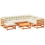 8-piece garden sofa set with wax-brown pine wood cushions by vidaXL, Garden sets - Ref: Foro24-3299557, Price: 861,90 €, Disc...