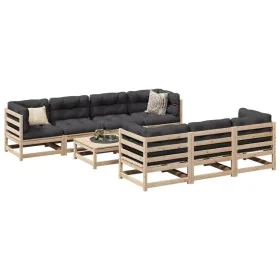 8-piece garden sofa set with solid pine wood cushions by vidaXL, Garden sets - Ref: Foro24-3299323, Price: 730,84 €, Discount: %