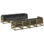 Set de sofás jardín 9 pzas con cojines madera pino impregnada de vidaXL, Conjuntos de jardín - Ref: Foro24-3299361, Precio: 8...