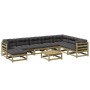 9-piece garden sofa set with impregnated pine wood cushions by vidaXL, Garden sets - Ref: Foro24-3299588, Price: 820,68 €, Di...