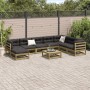 9-piece garden sofa set with impregnated pine wood cushions by vidaXL, Garden sets - Ref: Foro24-3299588, Price: 820,68 €, Di...
