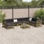 9-piece garden sofa set with impregnated pine wood cushions by vidaXL, Garden sets - Ref: Foro24-3299588, Price: 807,55 €, Di...
