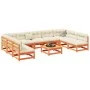 Garden sofa set 10 pieces with wax brown pine wood cushions by vidaXL, Garden sets - Ref: Foro24-3299597, Price: 1,00 €, Disc...
