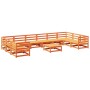 Garden sofa set 11 pieces solid pine wood wax brown by vidaXL, Garden sets - Ref: Foro24-3299645, Price: 700,38 €, Discount: %