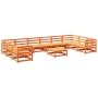 Garden sofa set 11 pieces solid pine wood wax brown by vidaXL, Garden sets - Ref: Foro24-3299645, Price: 690,34 €, Discount: %