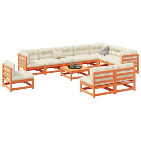 Garden sofa set 11 pieces solid pine wood wax brown by vidaXL, Garden sets - Ref: Foro24-3299486, Price: 698,32 €, Discount: %