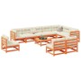 Gartensofa-Set 11-teilig, massives Kiefernholz, wachsbraun von vidaXL, Gartensets - Ref: Foro24-3299486, Preis: 707,67 €, Rab...